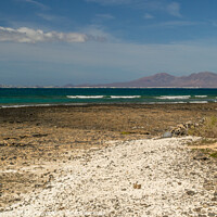 Buy canvas prints of White sand beach, Corralejo Fuerteventura by Michael Shannon