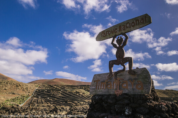 Sign at the entrance to Timanfaya National Park in Picture Board by Michael Shannon