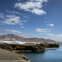 Buy canvas prints of View east from Castillo del Aguila Playa Blanca, L by Michael Shannon