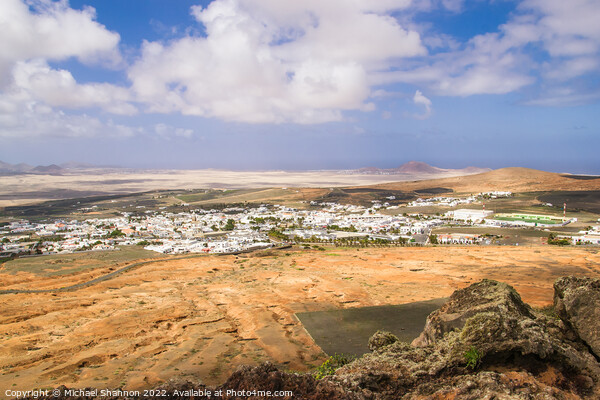 Bird's Eye view of Teguise in Lanzarote Picture Board by Michael Shannon