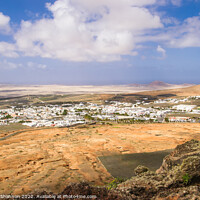 Buy canvas prints of Bird's Eye view of Teguise in Lanzarote by Michael Shannon