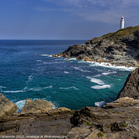 Buy canvas prints of The Lighthouse at Trevose Head in Cornwall. by Michael Shannon