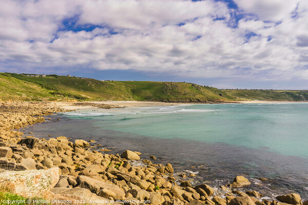 Whitesand Bay and Sennen Cove in Cornwall Picture Board by Michael Shannon