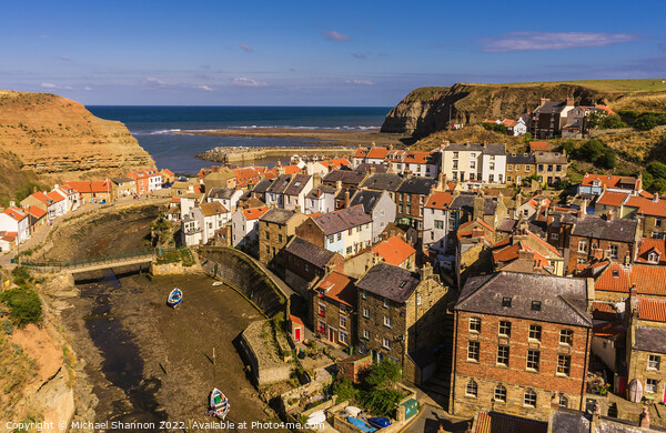 The Quaint Village of Staithes Picture Board by Michael Shannon