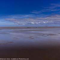 Buy canvas prints of The endless beach at Berrow near Burnham-on-Sea in by Michael Shannon