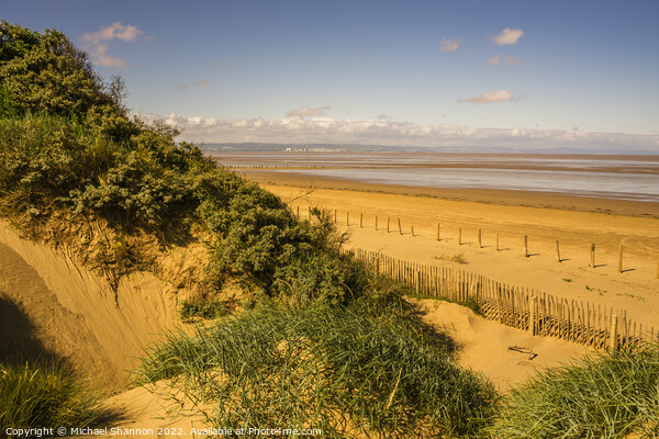 View of the beach at Berrow in Somerset from the S Picture Board by Michael Shannon