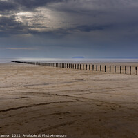 Buy canvas prints of Overcast day on Brean Beach, Somerset by Michael Shannon
