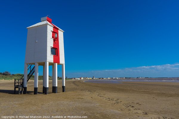 The wooden lighthouse on the beach near Burnham on Picture Board by Michael Shannon