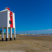 Buy canvas prints of The wooden lighthouse on the beach near Burnham on by Michael Shannon