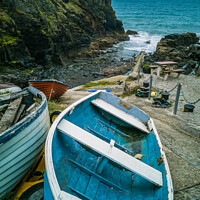 Buy canvas prints of Small fishing boats, Church Cove, Cornwall by Michael Shannon