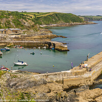 Buy canvas prints of Aerial view of the outer harbour in Mevagissey, Co by Michael Shannon
