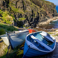 Buy canvas prints of Boats at the top of the slipway in Church Cove, Co by Michael Shannon