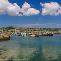 Buy canvas prints of Sunny summer's day, Newlyn Harbour, Cornwall by Michael Shannon