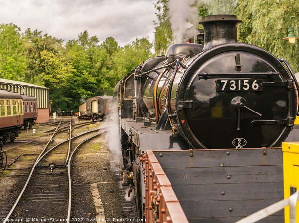 Steam Engine ready to leave Pickering Station Picture Board by Michael Shannon