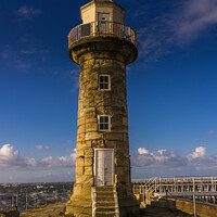 Buy canvas prints of Whitby Lighthouse on the East Pier by Michael Shannon