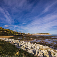 Buy canvas prints of Scarborough South Bay - Photo from the sea defence by Michael Shannon