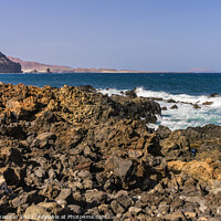 Buy canvas prints of The wild rocky coastline near Orzola in Northern L by Michael Shannon