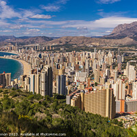 Buy canvas prints of View of Benidorm in Spain from La Cruz by Michael Shannon