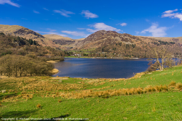 Ullswater and Glenridding, English Lake District Picture Board by Michael Shannon