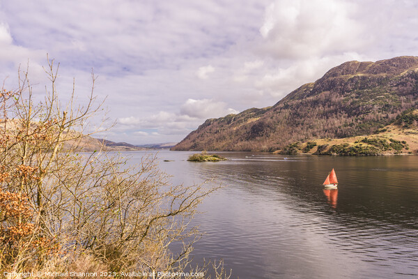 Sailing on Ullswater in the Lake District Picture Board by Michael Shannon