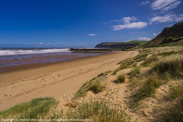 Cattersty Sands looking towards Skinningrove Picture Board by Michael Shannon