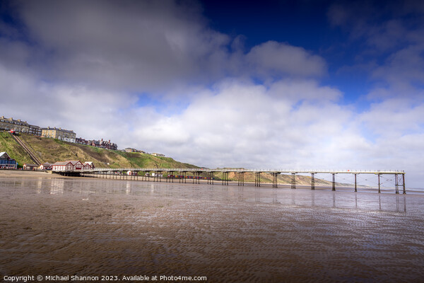 A Sunny Day on the Victorian Pier at Saltburn-on-t Picture Board by Michael Shannon