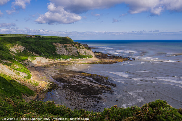Port Mulgrave - Clifftop View from Cleveland Way Picture Board by Michael Shannon