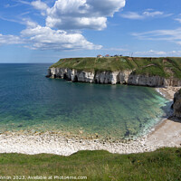 Buy canvas prints of 'Chalk Cliffs Charm - Thornwick Bay' by Michael Shannon