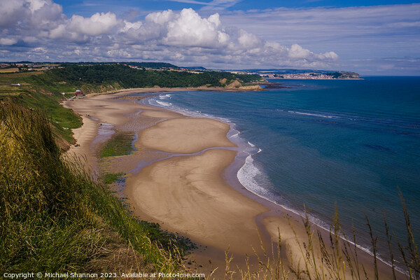 Cayton Bay view from the Cleveland Way Picture Board by Michael Shannon