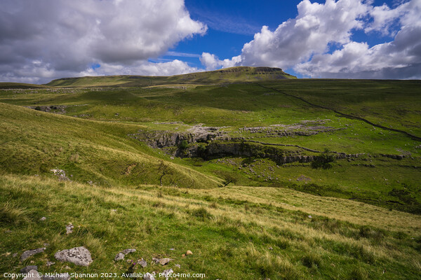 Yorkshire's Charming Penyghent Panorama Picture Board by Michael Shannon