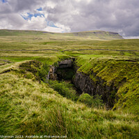 Buy canvas prints of Hull Pot and Penyghent in the Yorkshire Dales Nati by Michael Shannon