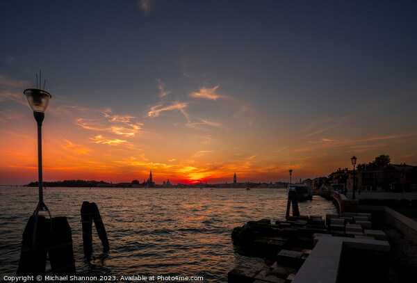 Venice - Sunset Picture Board by Michael Shannon