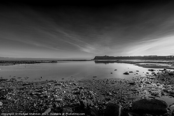 Scarborough North Bay at low tide (Black and White Study) Picture Board by Michael Shannon