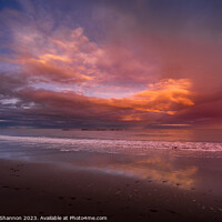 Buy canvas prints of Sunset Reflections, Scarborough, North Bay by Michael Shannon