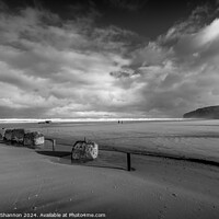 Buy canvas prints of Winter scene Speeton Beach,  at Low Tide by Michael Shannon