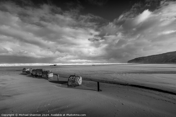 Reighton Sands . Speeton Sands, Low Tide Picture Board by Michael Shannon