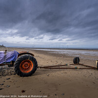 Buy canvas prints of Tractor Granville Beach Redcar by Michael Shannon
