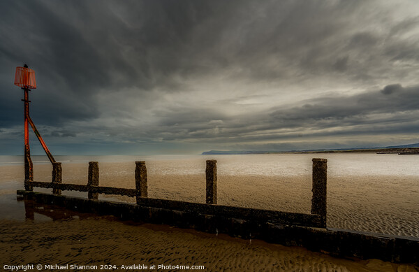 Wooden Groynes, Redcar Beach Picture Board by Michael Shannon