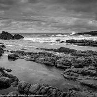 Buy canvas prints of Rock Formations on Bude beach. by Michael Shannon