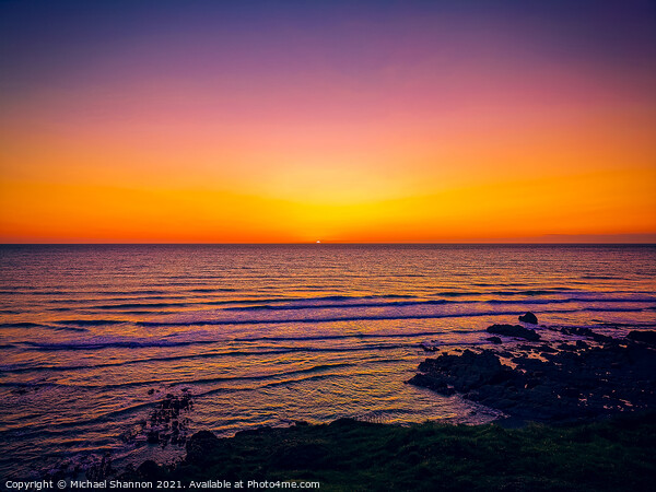 Beach Sunset in Cornwall Picture Board by Michael Shannon