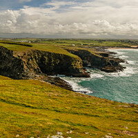 Buy canvas prints of The view south from Trevose Head in Cornwall by Michael Shannon