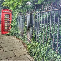 Buy canvas prints of Phone box and Fence by Sarah Paddison