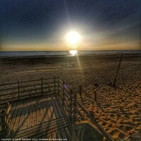 Buy canvas prints of Formby beach as the sun is setting by Sarah Paddison