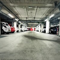 Buy canvas prints of Underground parking garage by Sarah Paddison