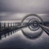 Buy canvas prints of Falkirk Wheel in the mist by Sarah Paddison