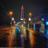 Buy canvas prints of Blackpool tower and illuminations  by Sarah Paddison