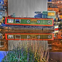 Buy canvas prints of Canal Boat on Huddersfield Canal by Sarah Paddison