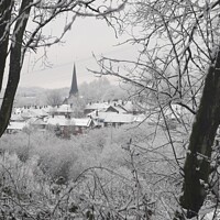 Buy canvas prints of St James Church Millbrook in the snow by Sarah Paddison