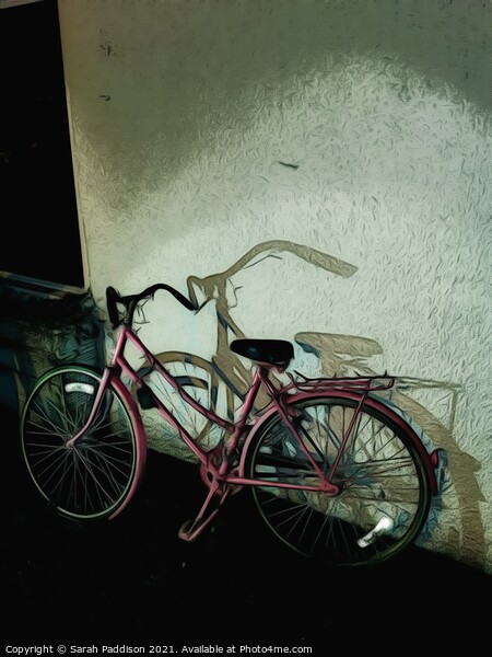 Pink bicycle Picture Board by Sarah Paddison