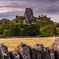 Buy canvas prints of corfe castle, taken from the carpark in the village of the same name, purbeck, dorset, uk by Roy Hornyak